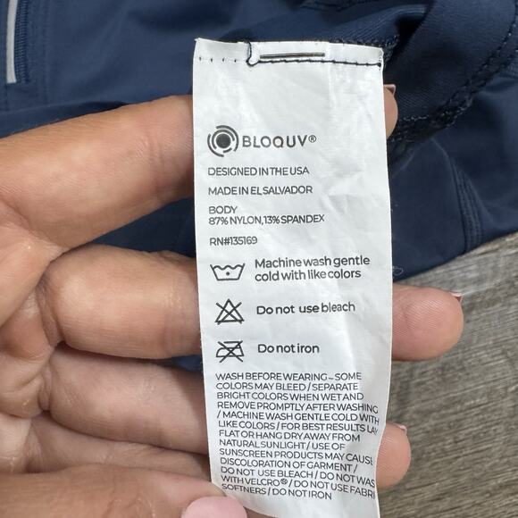 BloqUV Women's UPF 50 Sun Protective Mock Neck Top Size M Midnight Blue - Picture 8 of 13